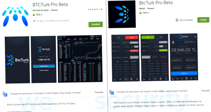 Figure 1: Fake BtcTurk apps in the Google Play Store
