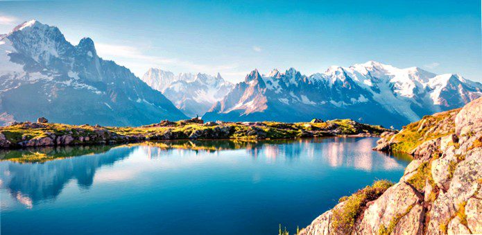 Beautiful scenic backdrop in Vallon de Berard nature reserve, Graian Alps, France