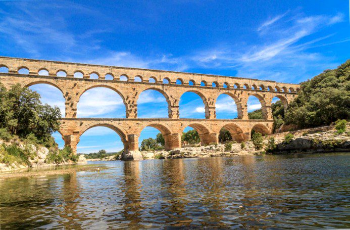 Pont du Gard, the ancient Roman aqueduct near Nîmes in southern France
