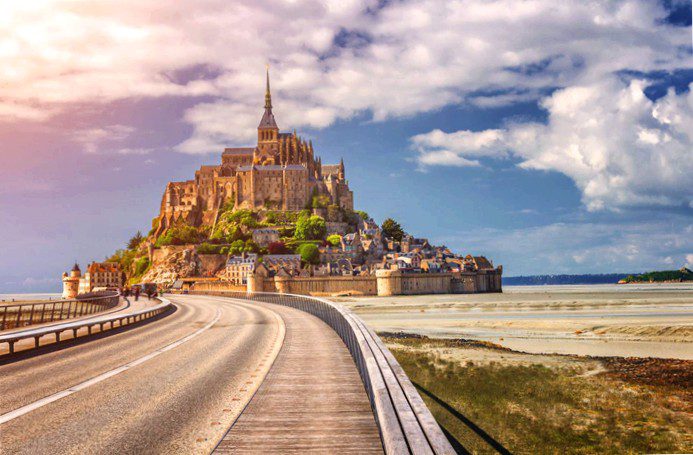 Beautiful panoramic view of Le Mont-Saint-Michel