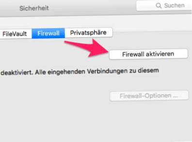 In the system preferences you activate the macOS firewall