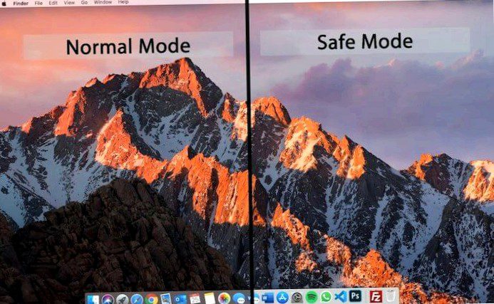 the desktops in safe startup mode