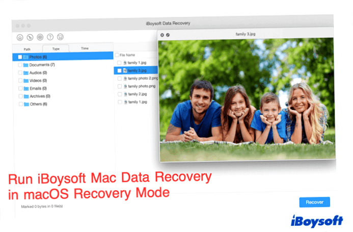 Run iBoysoft data recovery in macOS recovery mode