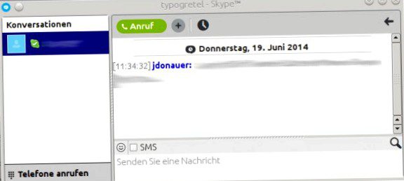 Skype for Linux: Chat